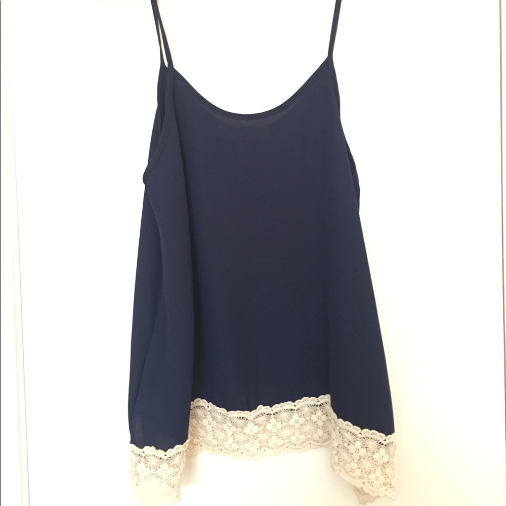 Strappy Navy and Lace Top